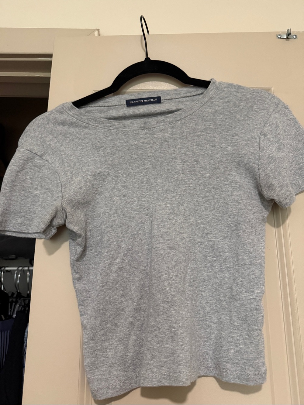 Brandy Melville Heather Gray Short Sleeve Crew Tee
